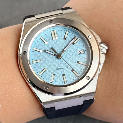 Tandorio New Black Luxury Business Engineer Style Men's Mechanical Watch Sapphire Glass 100m Waterproof NH35A Automatic Watches