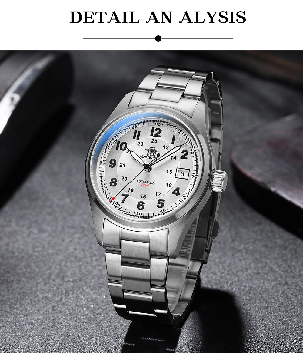 ADDIESDIVE AD2525 Automatic Watches For Men 39mm Sapphire Japanese 8215 Mechanical Watch Waterproof 20Bar Luminous Luxury Watch