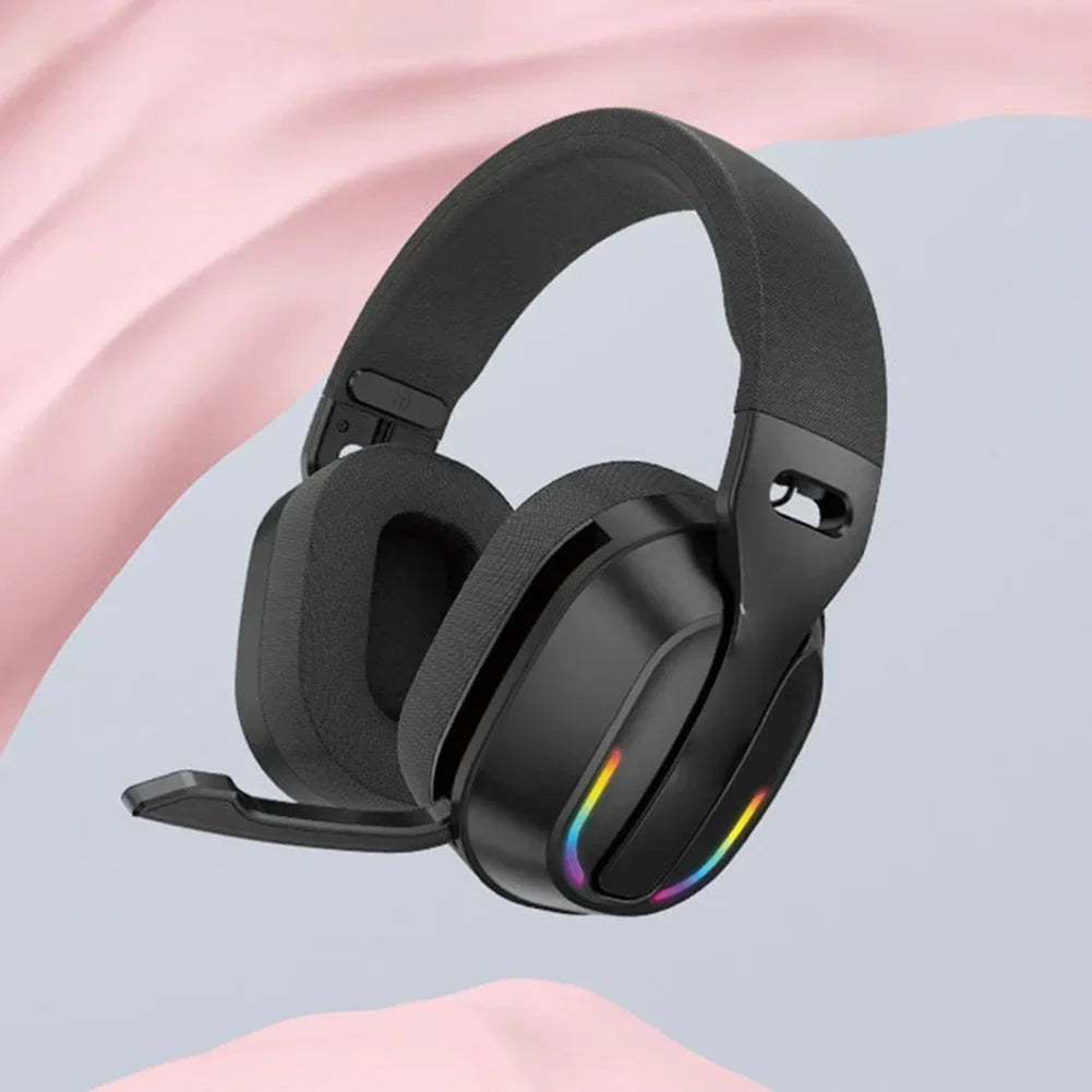 B500 RGB Wireless Gaming Headset Bluetooth 5.4 Noise Cancelling Headphones with Mic, 60H Playtime, HD Stereo Sound for PC, Mobile & Console Gaming