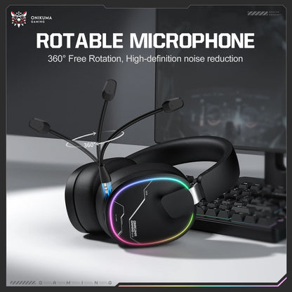 ONIKUMA GT808 Wireless Gaming Headset with 45dB Active Noise Cancelling, Hi-Res Audio, 2.4GHz, Bluetooth 5.3, Wired, 60H Battery for PC, PS5 & Switch