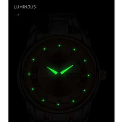 Luxury ladies’ watch, quartz watch, digital wristwatch, water-resistant, with calendar and backlight; fashionable and professional style, also suitable for men.