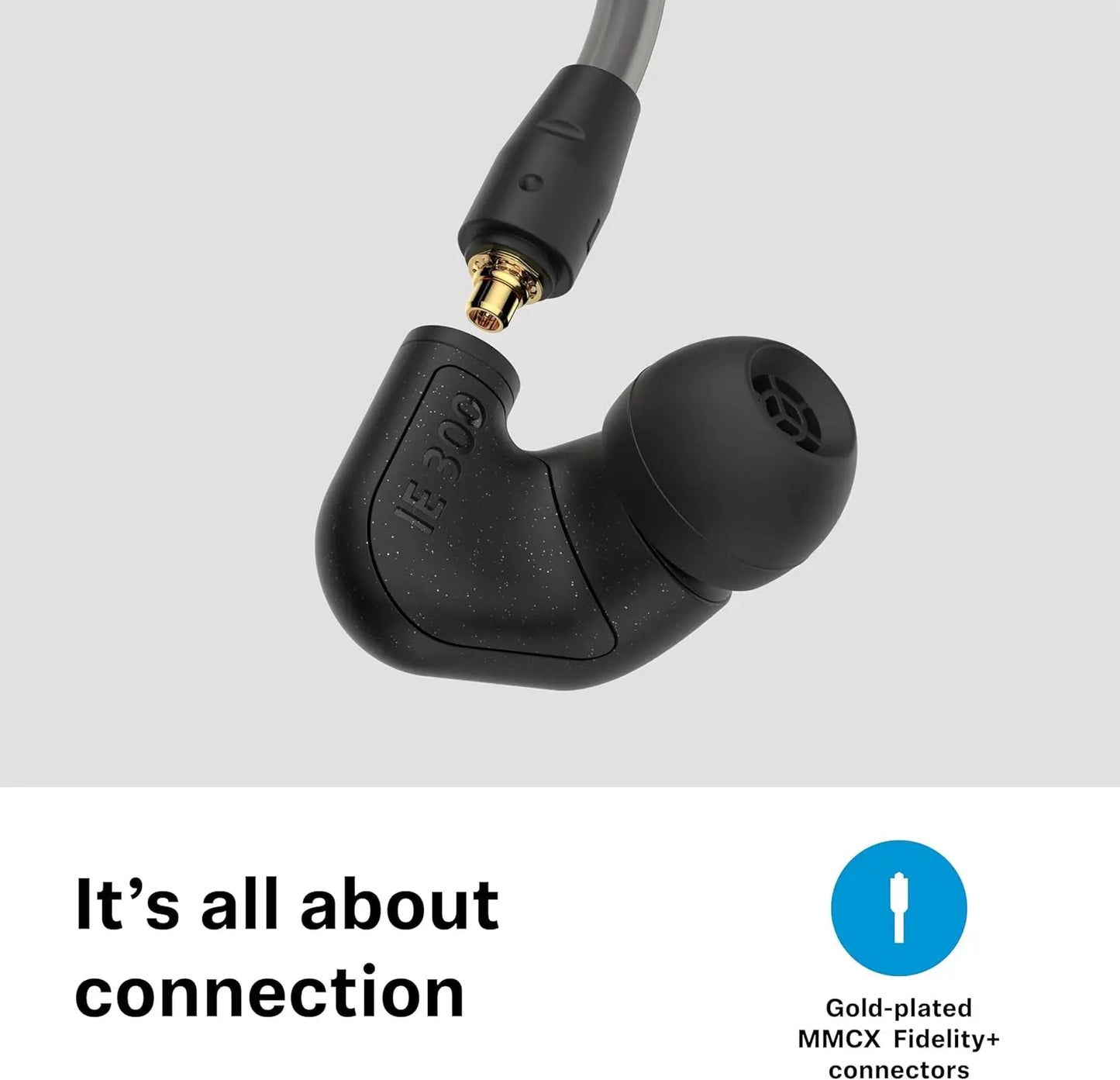 Sennheiser IE 300 HiFi Wired In-Ear Earphones TrueResponse Dynamic Driver Studio Monitoring Earbuds with Detachable Cable