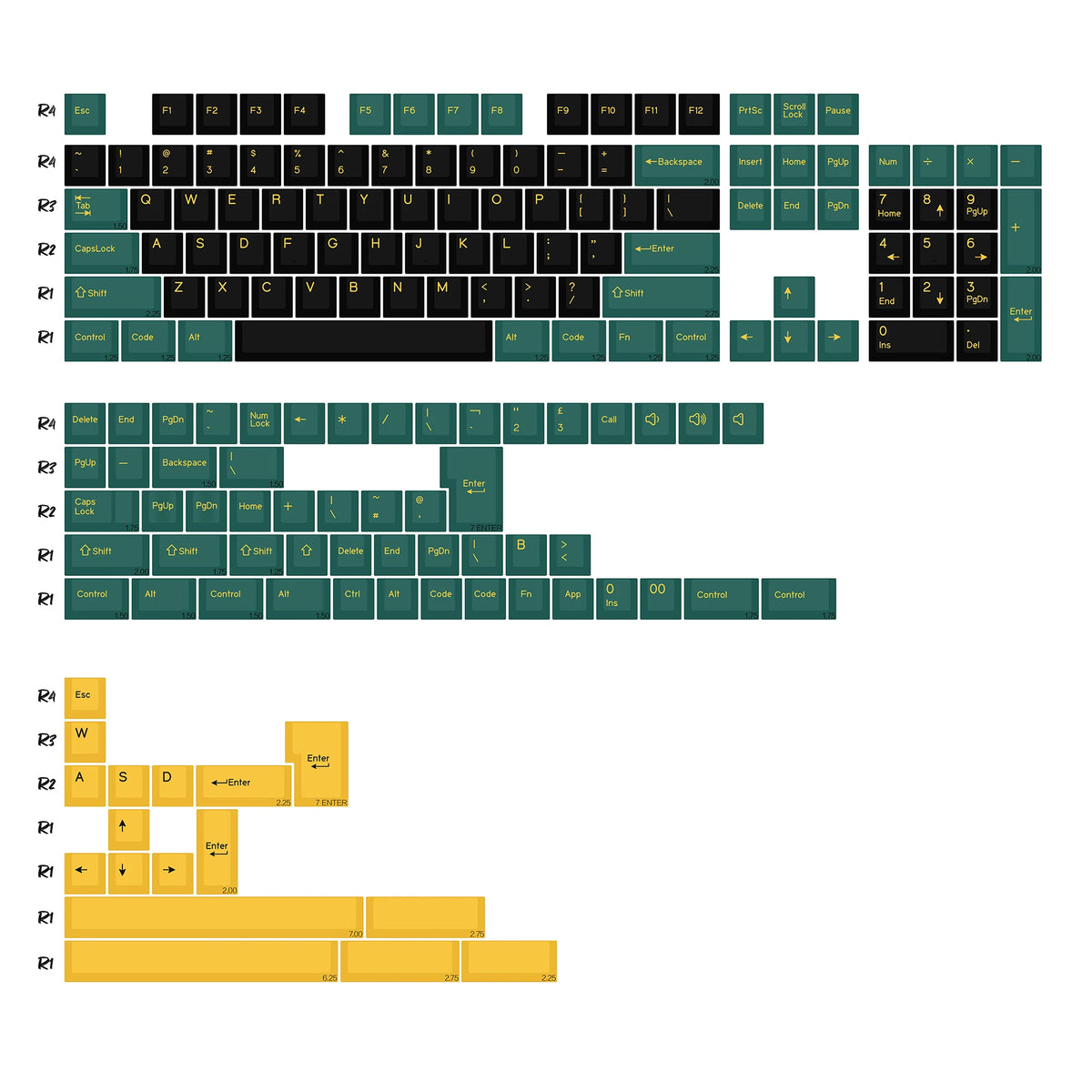 KBDiy GMK Apollo Keycaps ISO PBT Cherry Profile Retro Double Shot Keycap for MX Switches Alice 60 Mechanical Keyboard Key Caps