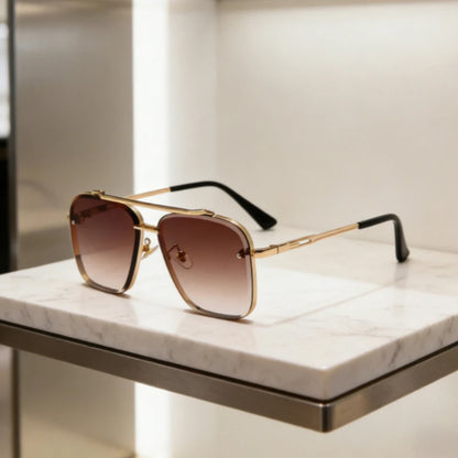 New Metal Square Gradient Sunglasses Fashionable Men Women Luxury Sunglasses Outdoor Sports Driving Fishing Goggles UV400