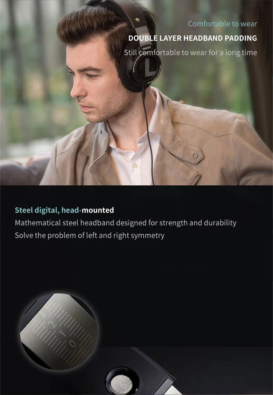 Philips Original SHP9500 Wired Headphones HiFi Stereo HD Mic Call Earphones Sports Running Headset iPhone Android Universal