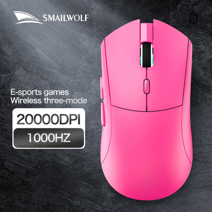 SMAILWOLF RS7 Bluetooth Wireless Gaming Mouse, Tri-Mode PAW3311 Gaming Mouse with Programmable Macro, Rechargeable Bluetooth Gaming Mouse for PC, Laptop & Office