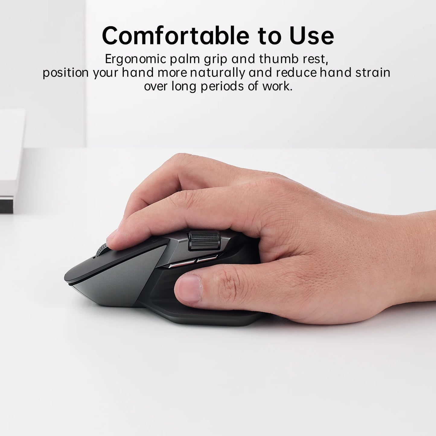 Rapoo MT760 Rechargeable Multi-Device Bluetooth Wireless Mouse, 4000 DPI Ergonomic Wireless Mouse with Tri-Mode Connection for Up to 4 Devices