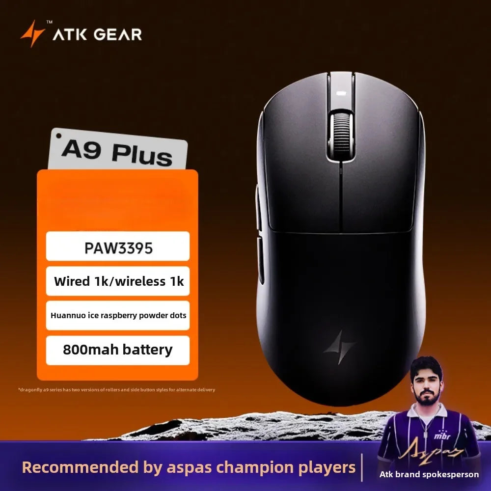 ATK Dragonfly A9 Wireless Gaming Mouse, PAW3950 Sensor, Tri-Mode Bluetooth Mouse, 30,000 DPI, 8KHz Polling Rate, Lightweight Ergonomic Esports Mouse