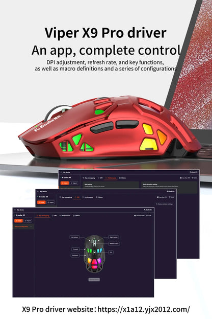 Lenovo X9Pro Tri-Mode Wireless Mouse with Bluetooth, 2.4G & Wired Connectivity, Magnetic Charging Dock, Rechargeable Gaming & Office Mouse