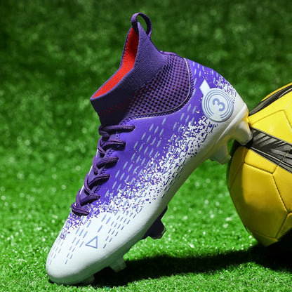 Size 31-45 Men's Soccer Shoes Women Football Boots Kids Soccer Cleats Traning Sneakers Teenagers Breathable Sport Footwear