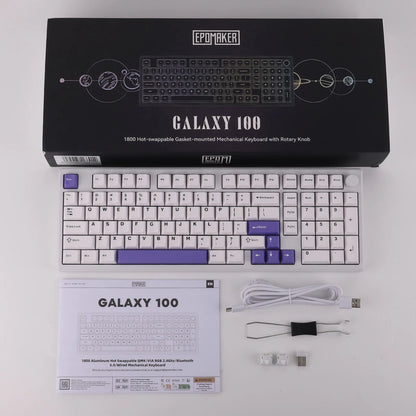 EPOMAKER Galaxy100 1800 ANSI US Layout Hot-Swap Gasket-Mounted Tri-mode Wireless Aluminum Mechanical Gaming Keyboard