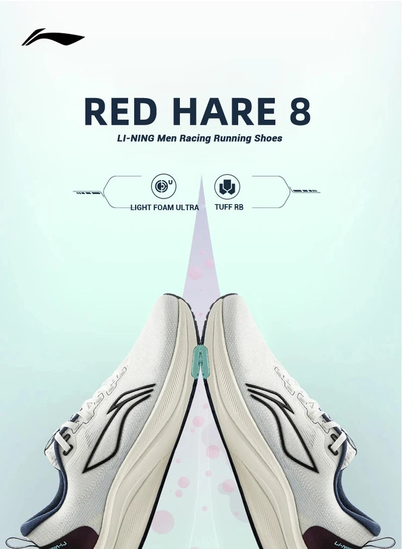 Chaussures de course Li-Ning RED HARE 8 pour homme, LIGHT FOAM ULTRA, réfléchissantes, amortissantes et stables, baskets légères LiNing, ARPV001