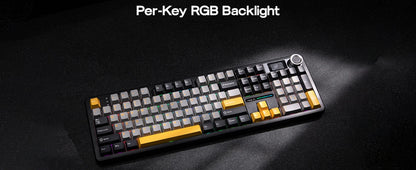 AULA F108 PRO Wireless Mechanical Keyboard 3 Mode RGB Backlit Gaming Keyboard With Screen 8000mAh Battery 104 Keys Hot Swappable