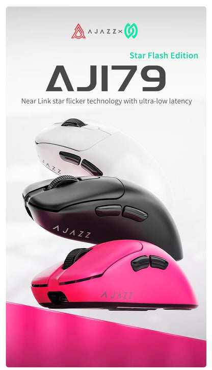 AJAZZ AJ179 NL trådlös mus Star Flash-version 3 lägen låg latens lång batteritid lätt anpassad kontors- och gamingmus