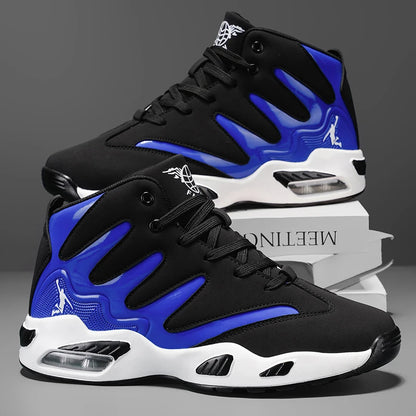Chaussures de basketball montantes pour hommes, robustes et stables, baskets d'entraînement à lacets, unisexe, adaptées à la course, au sport, au basketball et à la marche. Cadeau idéal pour hommes, léger, confortable,