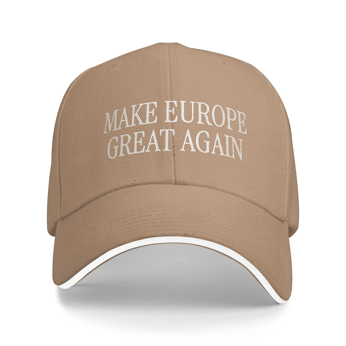 Make Europe Great Again - Cappellino da baseball bianco con scritta "Sun" - Primavera - Unisex - Adolescenti - Cappellini hip hop - Casual - Sport all'aperto - Cappellini da baseball