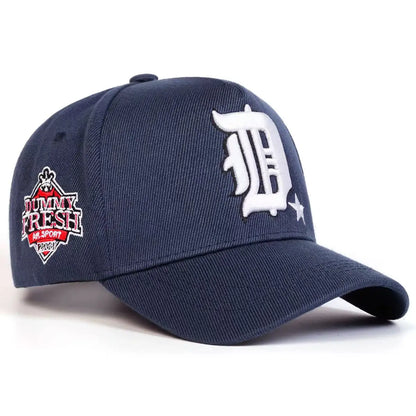 Unisex Gothic D Letter Embroidery Side DUMMY FRESH Baseball Caps Adjustable Casual Hats Spring and Autumn Outdoor Sunscreen Hat