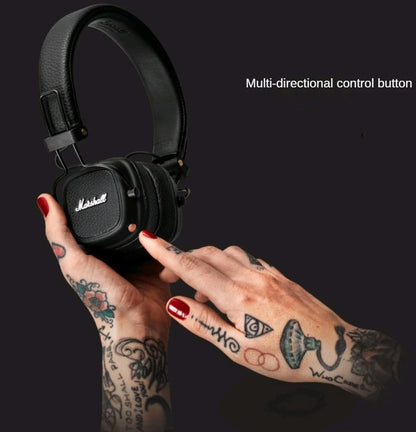 Marshall Major III Wireless Bluetooth Headphones with Deep Bass, Active Noise Cancelling, Foldable Over-Ear Wireless Headphones with Microphone