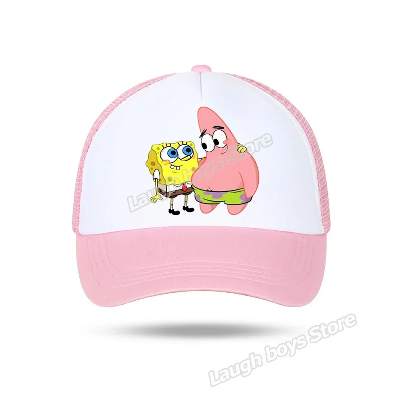 SpongeBobs SquarePants Casual Polyester Sun Hat Truck Driver Baseball Cap Universal Kid Peripheral Adult Anime Adjustable Sunhat