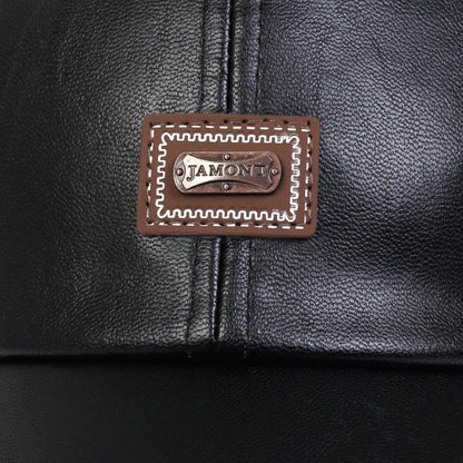 Pu Leather Letter Label Baseball Caps Spring and Autumn Outdoor Adjustable Casual Hats Sunscreen Hat