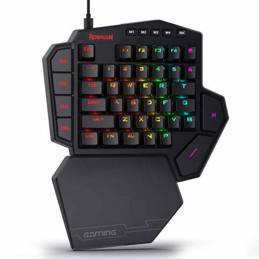 Redragon K585 DITI One-Handed RGB Mechanical Gaming Keyboard, 42-Key Hot-Swappable Gaming Keypad with Wrist Rest, Wired Type-C Professional Gaming Keyboard