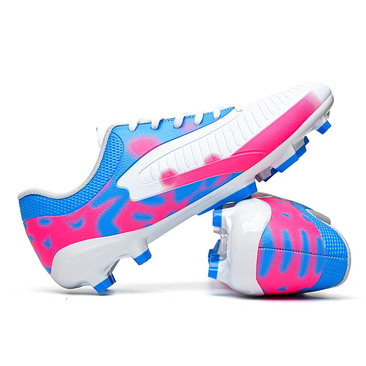 Scarpe da calcio Professional Grass AG FG con tomaia integrata in tessuto PU e suola resistente in TPU, antiscivolo e resistente all’usura, calzature per ragazzi