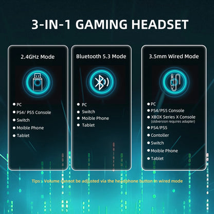 Auriculares gaming ATTACK SHARK L80PRO 3 en 1 – Auriculares Bluetooth inalámbricos de baja latencia con doble micrófono, sonido Hi-Fi de 40mm y conexión estable
