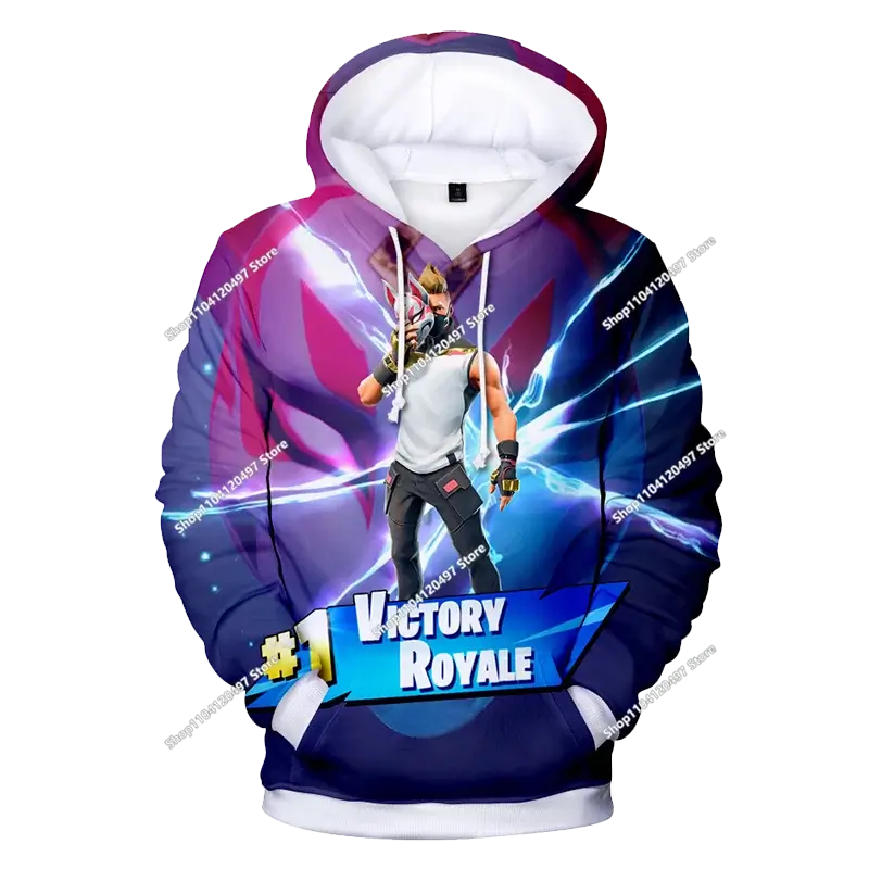 Sweatshirt com capuz Fortnite 3D com estampagem digital, folgado e confortável, novidade de outono