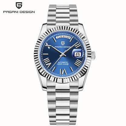 PAGANI DESIGN Luxury Men Watch Sapphire mirror Luminous Stainless Steel Watch Week Date Mechanical Waterproof ST16 Man watch