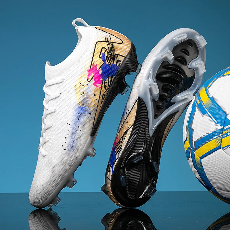Nouvelles chaussures de football pour hommes, ultralégères, crampons longs FG, chaussures d'entraînement, chaussures de football antidérapantes pour l'extérieur, livraison directe
