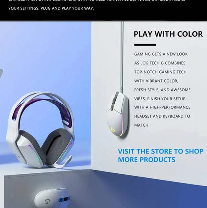 Logitech G203 LIGHTSYNC Wired Gaming Mouse 8000 DPI RGB Sensor, 6 Buttons Mechanical Tensioning USB Mouse for Gaming & Office