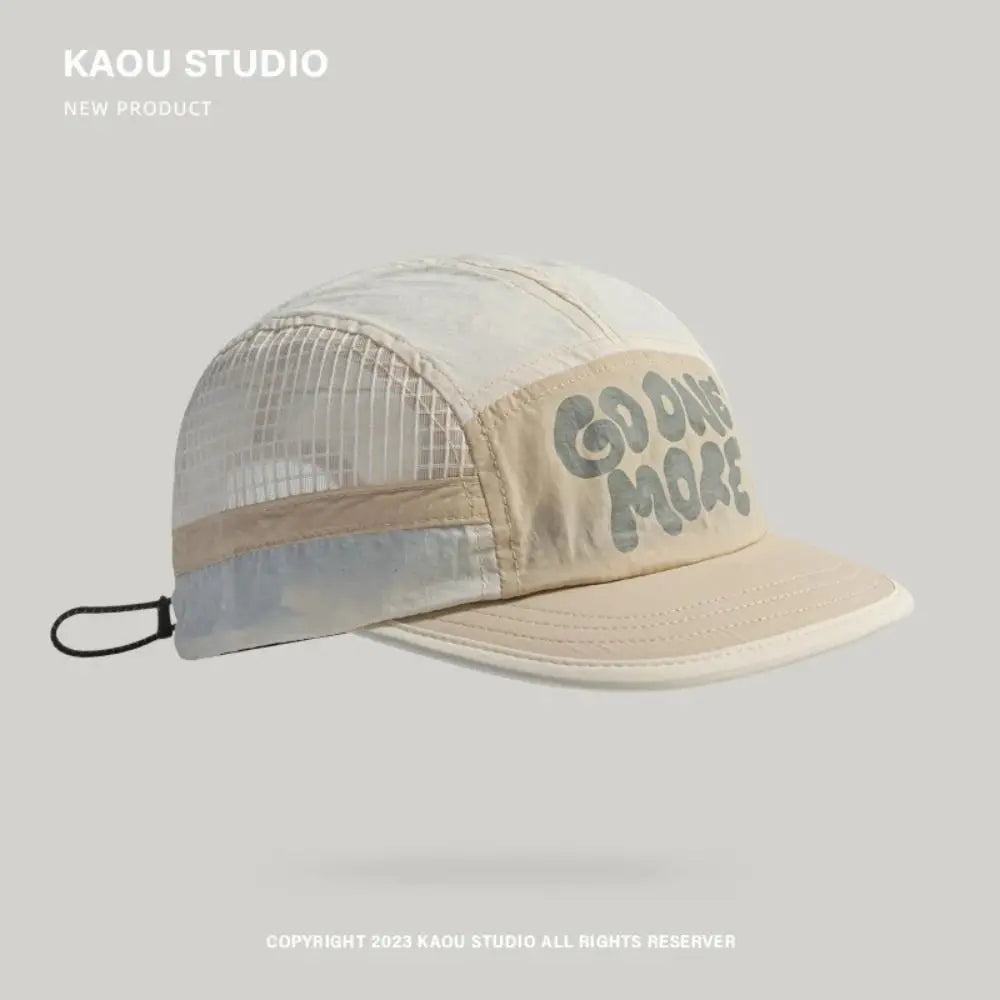 Baseballkappe mit weicher Krempe, schnell trocknend, Retro-Stil, 5-Panel, Sonnenschutz, atmungsaktiv, Freizeitkappe, Hip-Hop-Kappe, Mesh-Laufkappen