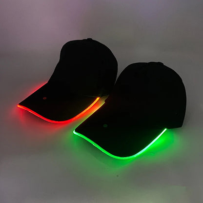 Cappello per adulti con LED e fibra ottica, cappellino alla moda, cappello di tendenza per discoteca, concerti, balli in maschera, eventi all’aperto e divertimento, cappello rap estivo
