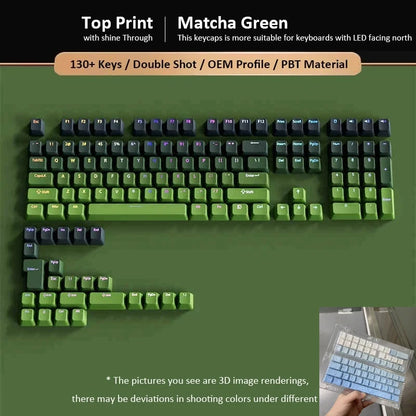 133+ Tasten OEM-Profil Gradient-Keycaps für mechanische Gaming-Tastatur mit Cherry MX Switch, PBT, hintergrundbeleuchtet, RGB-Keycap, ISO-Layout Keycaps