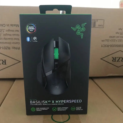 Razer Basilisk V3 X HyperSpeed Wireless Gaming Mouse, 18K DPI Optical Sensor, Chroma RGB, HyperSpeed 2.4GHz & Bluetooth Ergonomic Gaming Mouse