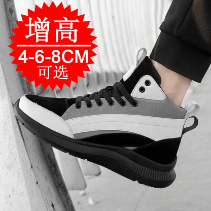 Buty podwyższające z wysoką cholewką – obuwie podwyższające – wkładki podwyższające dla mężczyzn 6 cm, 8 cm, 10 cm – trampki
