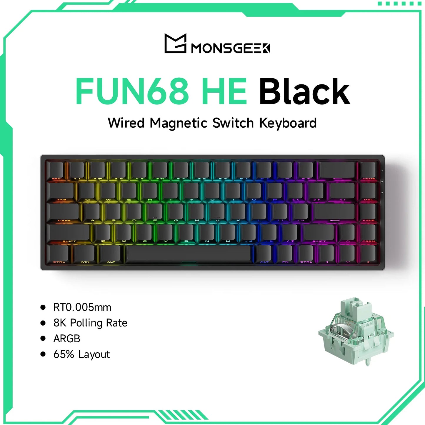 Akko MonsGeek FUN68 FUN60 PRO&MAX HE Magnetische Tastatur 60% 65% Gaming-Tastaturen Rapid Trigger 8K Custom Keyboard Gamer Esports
