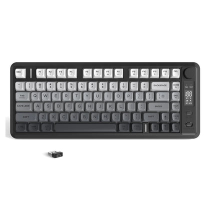 ATTACK SHARK M75 Wireless Membrane Gaming Keyboard with OLED Display, Bluetooth & 2.4GHz Tri-Mode, RGB Backlit PBT Keycaps, Multifunction Knob