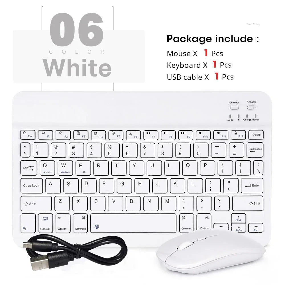 Spanish Russian Arabic Korean Portable 10 inch Wireless Keyboard and Keyboard set For iPad Samsung Tablet Laptop IOS Android