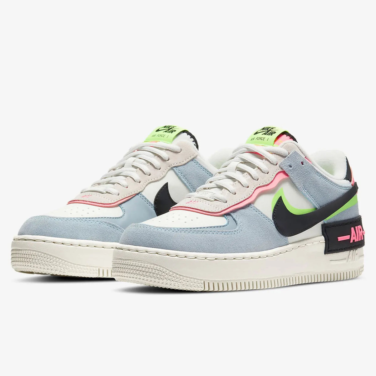 Nike Originals Herren Air Force 1 Shadow AF1 Pink-Blau Macaron Freizeitschuhe CU8591-101