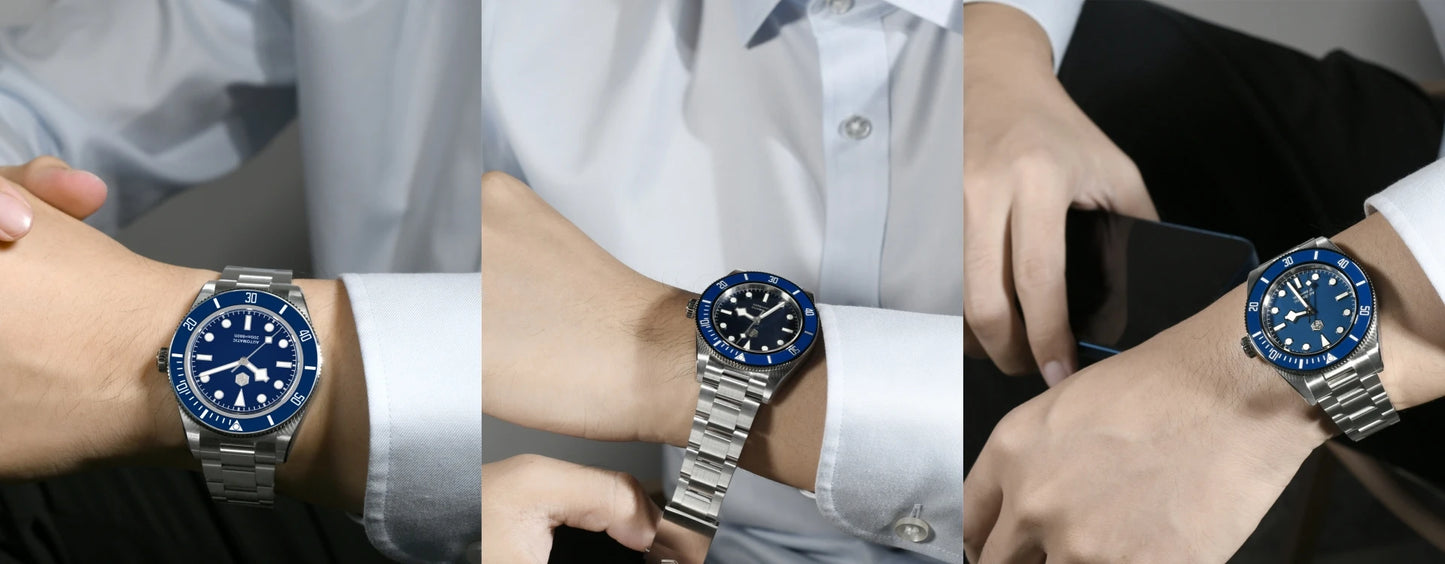 San Martin 40mm NH35 Automatic Men Diving Watch 20ATM Waterproof BB58 Sapphire Wristwatch BGW-9 C3 Luminous Reloj SN0008C/D