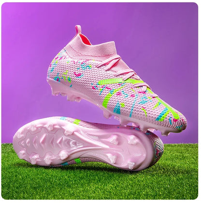 Nouvelles chaussures de football pour hommes, chaussures d'entraînement, crampons de football, baskets de match, chaussures de sport pour terrain gazonné, antidérapantes, professionnelles, ultralégères, unisexes.