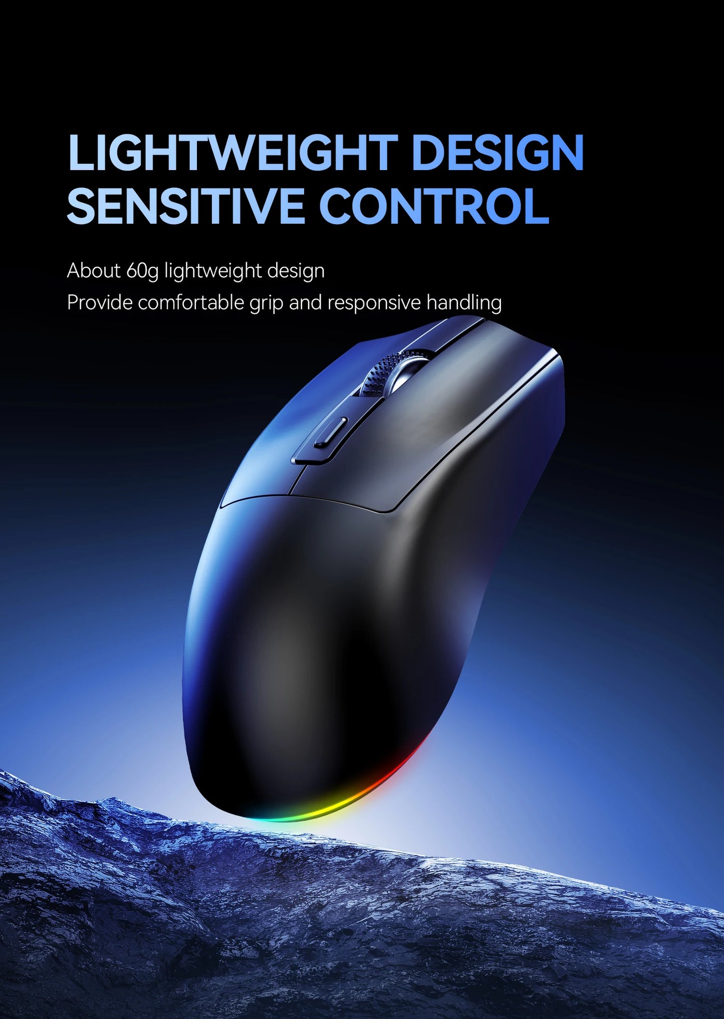 X3 Wireless Bluetooth Mouse Dual-Mode 2.4G Gaming Mouse, Rechargeable RGB Wireless Bluetooth Mouse with Adjustable DPI, Lightweight Ergonomic Mouse