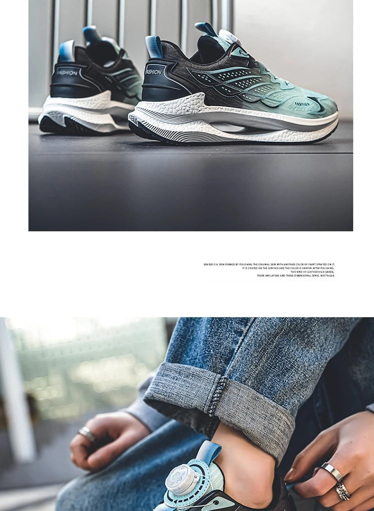 Zapatillas deportivas informales de verano transpirables para hombre, nuevas zapatillas de running de malla transpirable, modernas y versátiles, con hebilla giratoria, adecuadas para deportes al aire libre y para el día a día