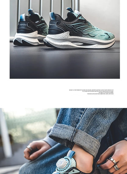 Zapatillas deportivas informales de verano transpirables para hombre, nuevas zapatillas de running de malla transpirable, modernas y versátiles, con hebilla giratoria, adecuadas para deportes al aire libre y para el día a día