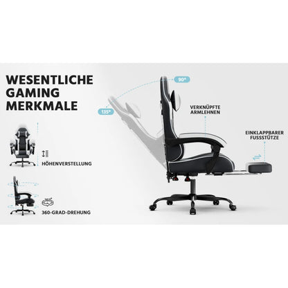 Ergonomic Gaming Chair Office Chair with Breathable Fabric, 360° Swivel Desk Chair, Adjustable Height Computer Chair with Lumbar Support