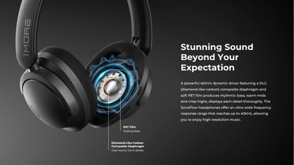 1MORE SonoFlow Active Noise Cancelling Headphones Wireless Bluetooth 5.0 HiFi Headset with 70H Playtime, LDAC Audio, Clear Calls & ANC Technology