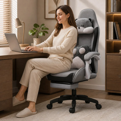 AOLIVIYA Gaming Chair Ergonomic Reclining Computer Chair with Footrest, Adjustable Swivel Gaming Chair for Streaming, Office & Long Sitting