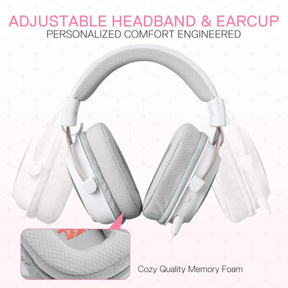 Redragon H510 PRO 3-Mode RGB Gaming 7.1 Surround Sound Headset,53MM Audio Drivers in Memory Foam Ear Pads Headphone