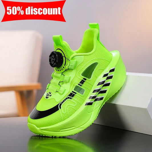 Bequeme Laufschuhe für Kinder, atmungsaktive Mesh-Trainingsschuhe für Jungen, stoßdämpfende Outdoor-Tennisschuhe, neue hohle, atmungsaktive Freizeitschuhe